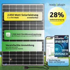 ready2use PENTA-Budget-Base-Kit 2.050/1.500 Watt Balkonkraftwerk Photovoltaik Komplettanlage